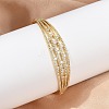 Brass Micro Pave Clear Cubic Zirconia Hinged Bangles for Women BJEW-H202-01G-3