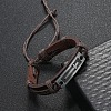 Alloy Rectangle with Cross Link Bracelet BJEW-C037-01B-2