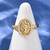Religion Brass Micro Pave Cubic Zirconia Cuff Open Rings LS-RJEW-F204-06G-1