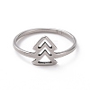 201 Stainless Steel Arrow Mark Finger Ring for Women RJEW-J051-05P-2