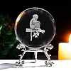 Inner Carving 12 Chinese Zodiac Signs Glass Crystal Ball Diaplay Decoration PW-WG32D61-17-1