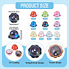 40Pcs 10 Colors UV Plating Acrylic Bead Caps PACR-TA0001-22-5