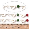 Handmade Brass & Glass Bead Flat Round Chains CHC-L051-06KCG-02-2