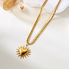 Summer Beach 304 Stainless Steel Double Layer Pendant Necklaces for Women FS-WG35B3D-03-1