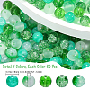 300Pcs 5 Styles Transparent Spray Painting Crackle Glass Beads GLAA-PA0001-57-2