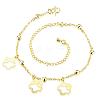 European and American Fashion Brass Flower Charm Anklets For Ladies Summer Holiday AJEW-BB14816-G-1