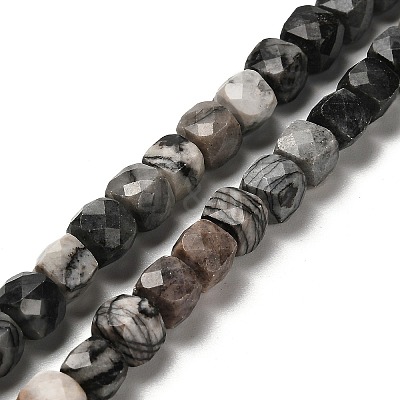 Natural Black Netstone Beads Strands G-H078-C32-01-1