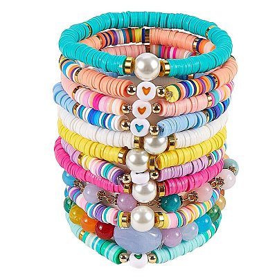Stretch Bracelets Sets BJEW-SZ0001-46-1