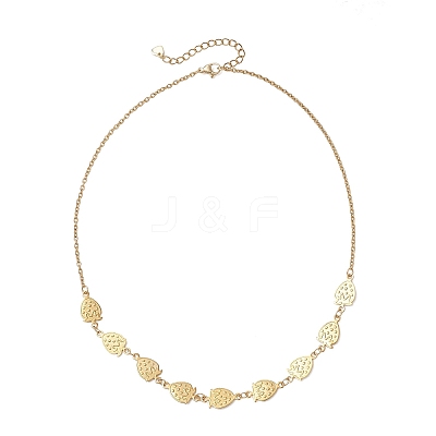 304 Stainless Steel Strawberry Link Chain Necklaces for Women NJEW-JN05804-01-1
