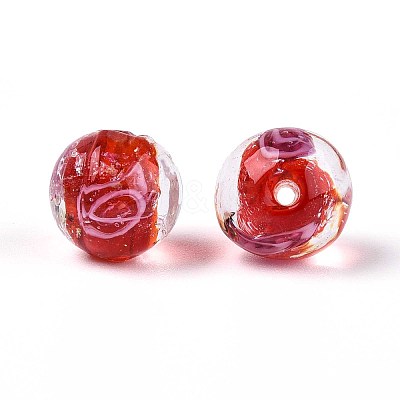 Handmade Foil Lampwork Beads LAMP-T021-33D-1