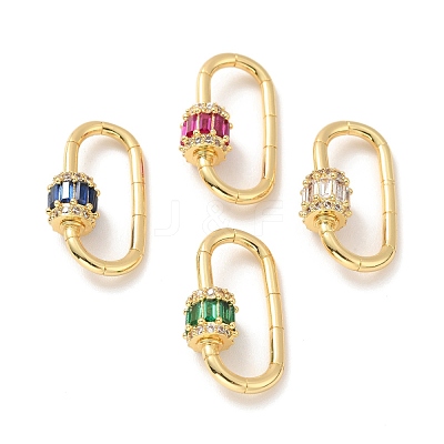 Rack Plating Brass Screw Carabiner Lock Charms KK-M227-15G-1