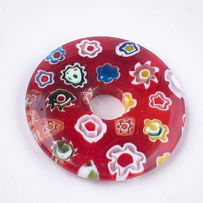 Handmade Millefiori Lampwork Pendants LAMP-S191-13-1