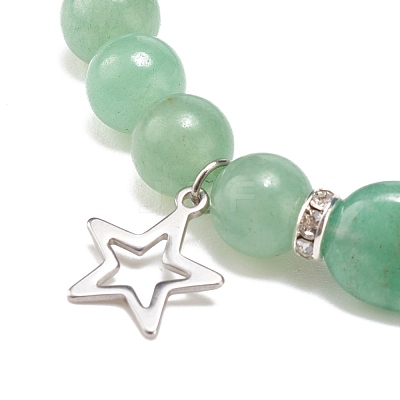 4Pcs 4 Style Natural Green Aventurine & Lava Rock & Synthetic Hematite Stretch Bracelets Set BJEW-JB08481-1