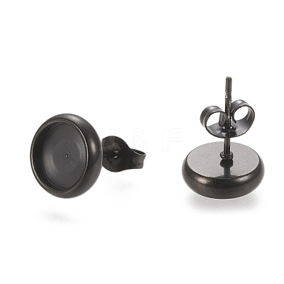 304 Stainless Steel Stud Earring Settings STAS-K202-05C-B-1