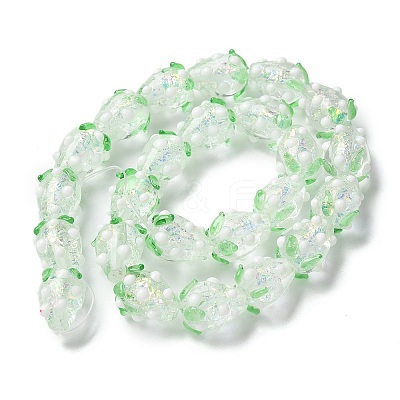 Handmade Foil Lampwork Bumpy Beads Strands FOIL-Z001-05E-1