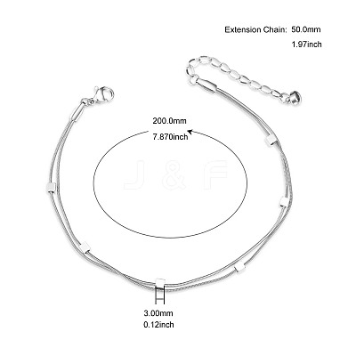 Stainless Steel Multi-Strand Anklets JA149A-1