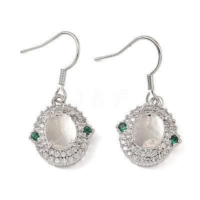 Rack Plating Brass with Cubic Zirconia Earring Hooks KK-Z085-18G-1