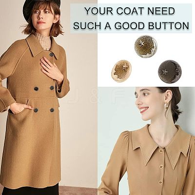 36Pcs 3 Colors Alloy Shank Buttons BUTT-OC0001-30-1