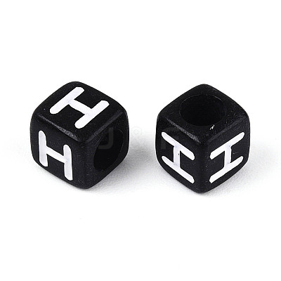 Initial Acrylic Horizontal Hole Beads OACR-ZX006-35H-1