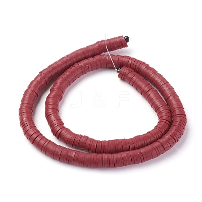 Flat Round Handmade Polymer Clay Beads CLAY-R067-8.0mm-29-1