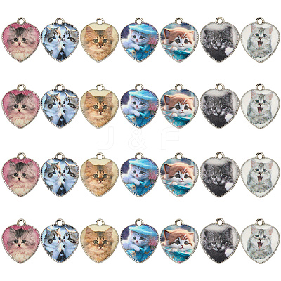 28Pcs 7 Colors Alloy Pendants FIND-SC0015-16-1