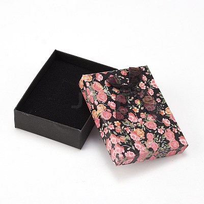 Flower Pattern Cardboard Jewelry Packaging Box X1-CBOX-L007-007A-1