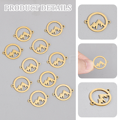 10Pcs 201 Stainless Steel Connector Charms STAS-UN0064-71-1
