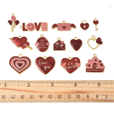 28Pcs 14 Styles Alloy Pendants ENAM-FS0002-84-1