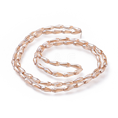 Electroplate Glass Beads Strands X-EGLA-L015-PL-A02-1