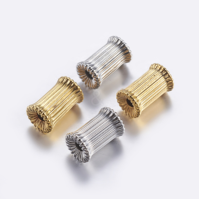 Brass Corrugated Beads KK-K197-31-1