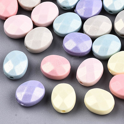 Spray Painted Acrylic Beads MACR-T037-08-1