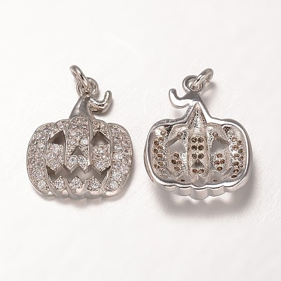 Halloween Brass Cubic Zirconia Pendants ZIRC-K026-06-M-NR-1