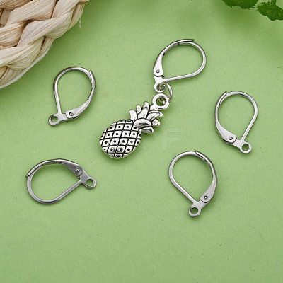 Tarnish Resistant Stainless Steel Color Tone 304 Stainless Steel Leverback Earring Findings X-STAS-E007-3-1