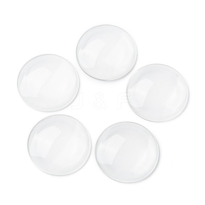 Transparent Glass Cabochons X-GGLA-R026-45mm-1