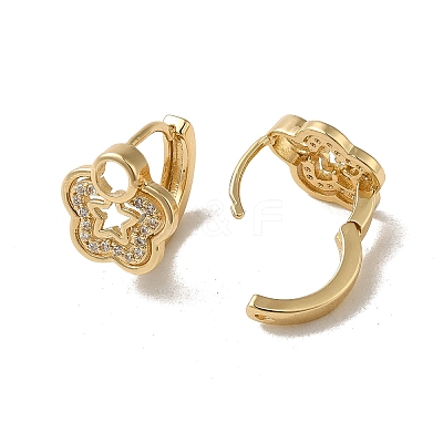 KC Gold Plated Brass Micro Pave Cubic Zirconia Hoop Earring EJEW-L271-01KCG-02-1
