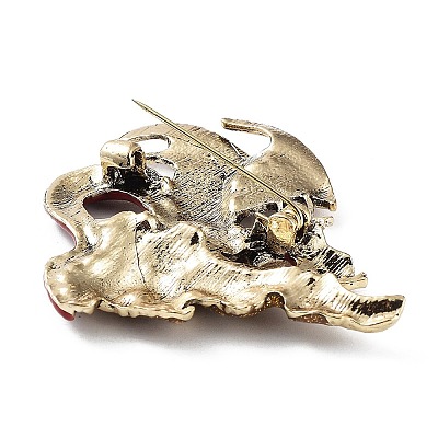 Dragon Rhinestone Brooches JEWB-K018-15AG-1