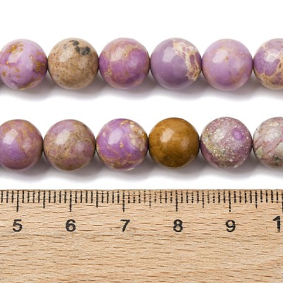Natural Lepidolite/Purple Mica Stone Beads Strands G-K401-A01-10mm-1
