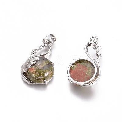 Natural Unakite Pendants G-L512-N17-1