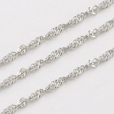 Non-Tarnish 3.28 Feet 304 Stainless Steel Singapore Chains X-CHS-K001-15-1