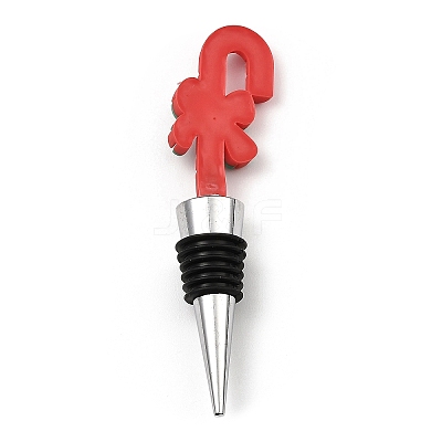 Christmas Theme Aluminium Alloy & PVC Wine Bottle Stoppers FIND-Q091-01B-1