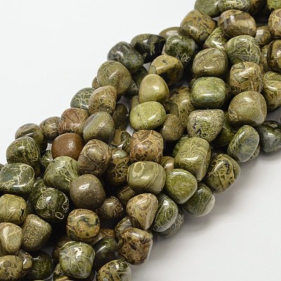 Natural Jasper Nuggets Beads Strands G-P092-23-1