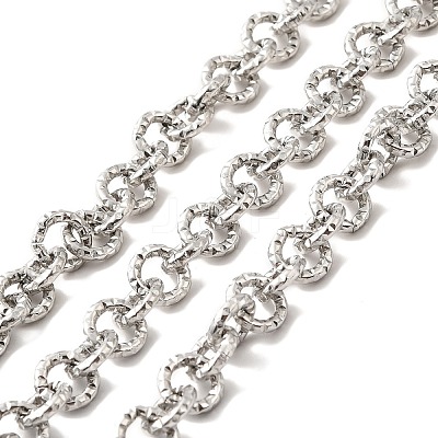 Tarnish Resistant 304 Stainless Steel Textured Cable Chains STAS-B040-02P-1