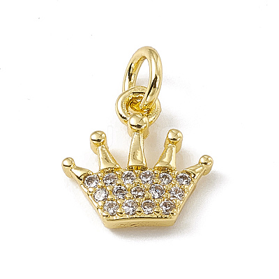 Brass Micro Pave Cubic Zirconia Charms ZIRC-F132-82G-1