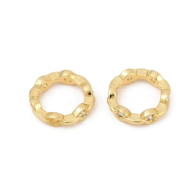 Brass Clear Cubic Zirconia Bead Frame KK-D375-33G-01-1