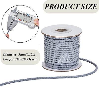 1 Roll 10M Round Braided Cowhide Cords WL-SC0001-03C-1