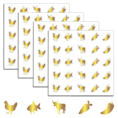 Rectangle Plastic Self-Adhesive Restaurant Menu Label Stickers AJEW-WH20177-002-1