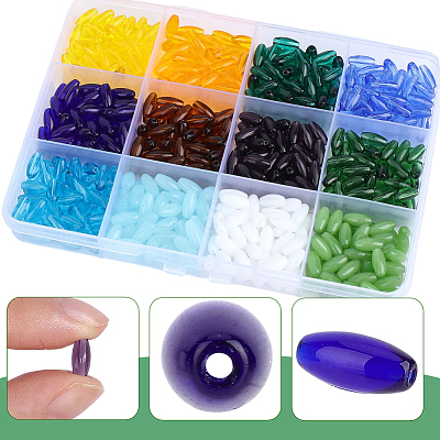 600Pcs 12 Styles Transparent & Opaque Colours Glass Seed Beads SEED-PA0001-15-1