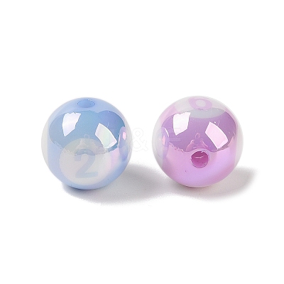 10Pcs UV Plating Colours Acrylic Beads OACR-S146-01C-1