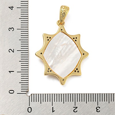 Rack Plating Brass Cubic Zirconia Pendants KK-M258-15G-1