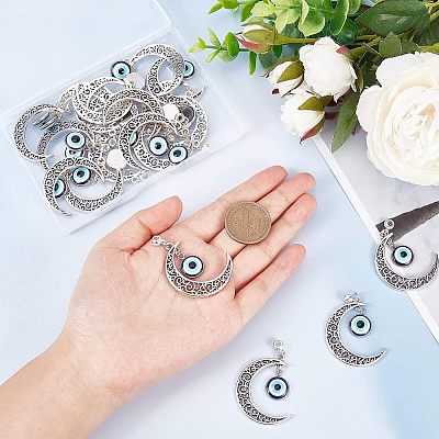 Alloy Hollow Moon Big Pendants FIND-NB0002-45-1